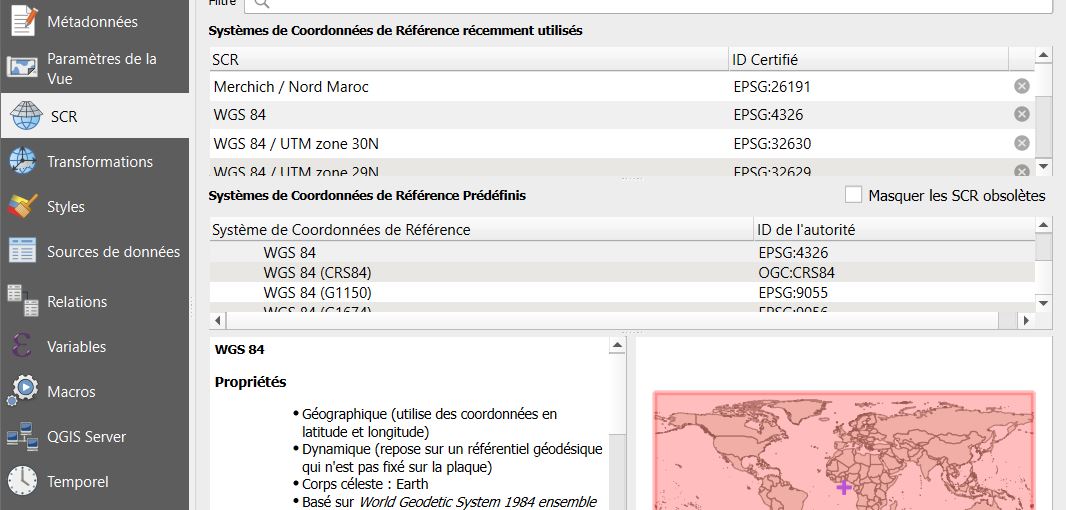 Configuration QGIS