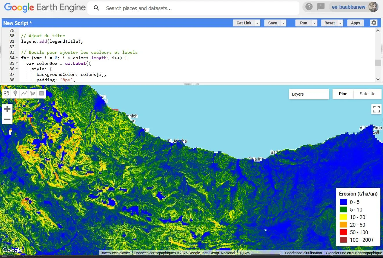 [Script] Créez une Carte de Perte en Sol (RUSLE) sur Google Earth Engine