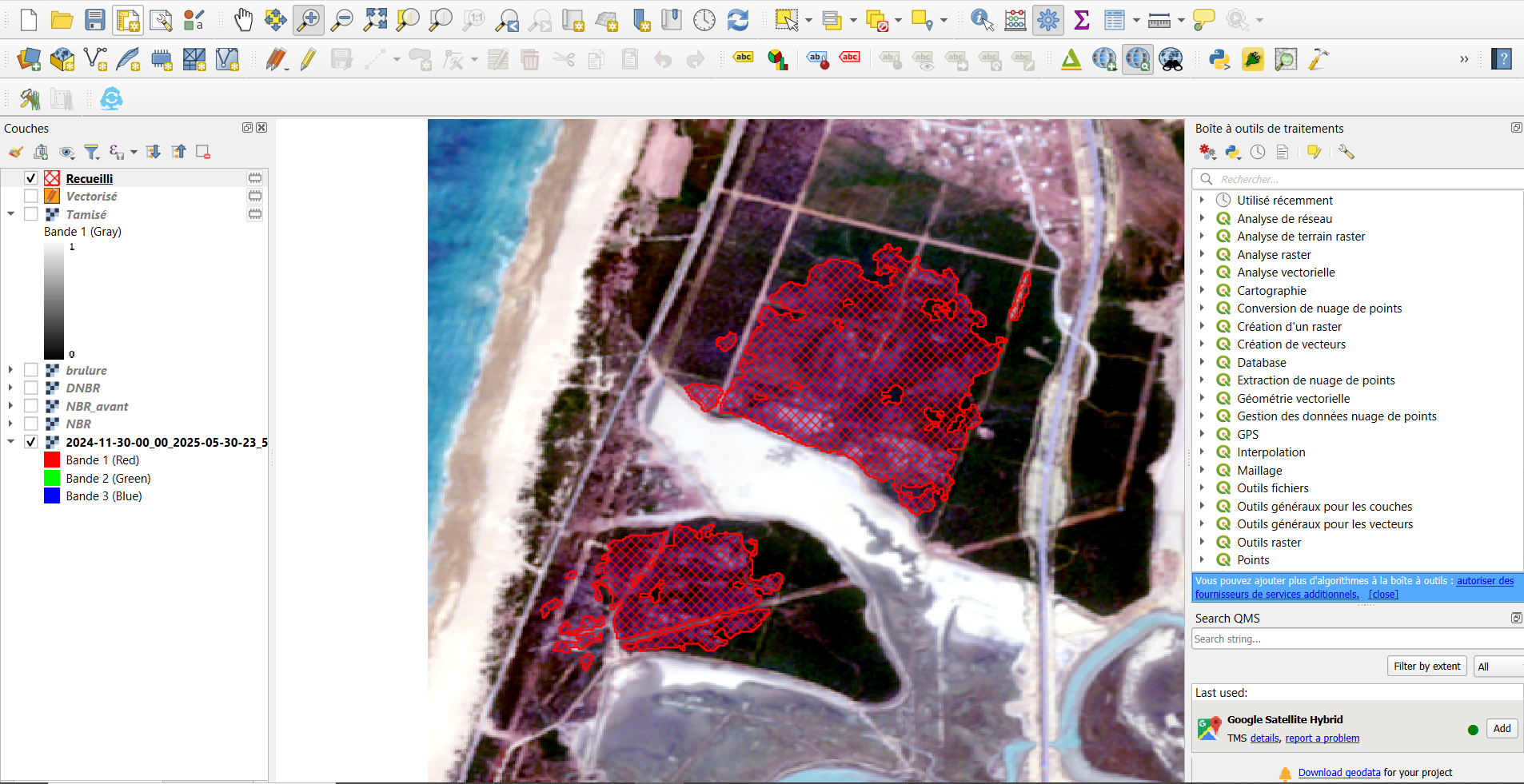 Visualisation finale de l'incendie