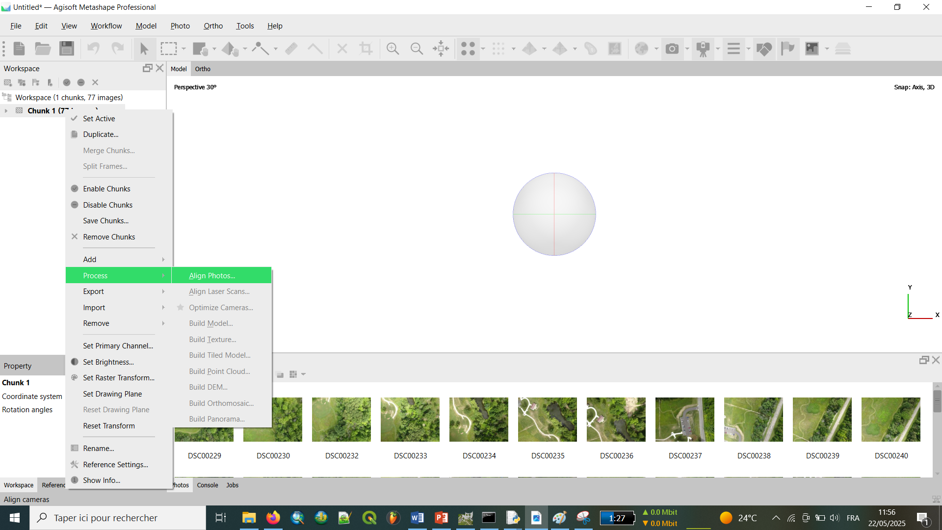 Option d'alignement des photos